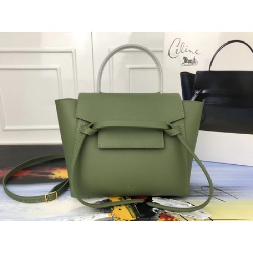 Celine Small Belt nano Tas Origineel Leer 98310 groen