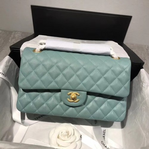 Chanel Flap Schoudertas Original Caviar Leather CF1112 lichtgroen