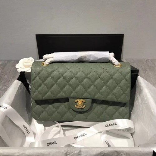 Chanel Flap Schoudertas Original Caviar Leather CF1112 groen