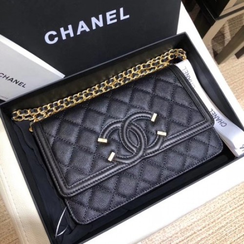 Chanel Flap Schoudertas Original Caviar Leather 5698 zwart