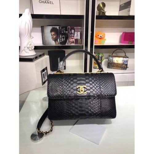 Chanel Original Snake skin lederen draagtas A92236 zwart