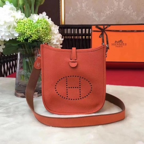 Hermes Evelyne mini 17cm koerierstas origineel kalfsleer H1187 oranje