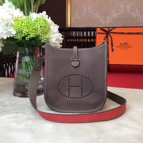 Hermes Evelyne mini 17cm koerierstas origineel kalfsleer H1187 grijs