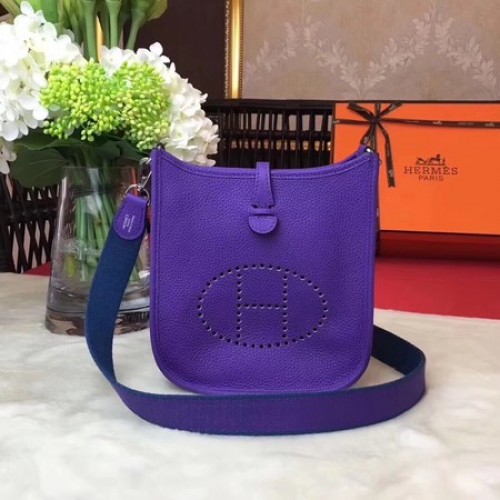 Hermes Evelyne mini 17cm koerierstas origineel kalfsleer H1187 paars