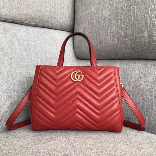 Gucci GG Marmont kleine tas met handvat bovenaan 448054 rood