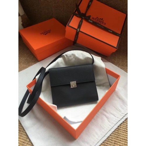 Hermes Clutch Epsom kalfsleren schoudertas H0589 zwart