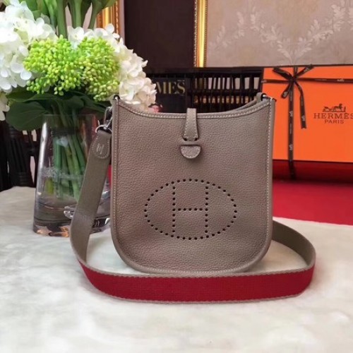 Hermes Evelyne mini 17cm koerierstas origineel kalfsleer H1187 lichtgrijs