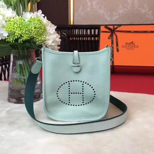 Hermes Evelyne mini 17cm koerierstas origineel kalfsleer H1187 lichtgroen