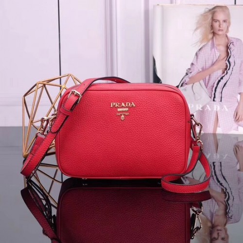 Prada kalfsleren schoudertas 1BH082 rood