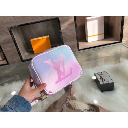 Louis Vuitton kleurrijke handtas toilettas 40066 roze en blauw