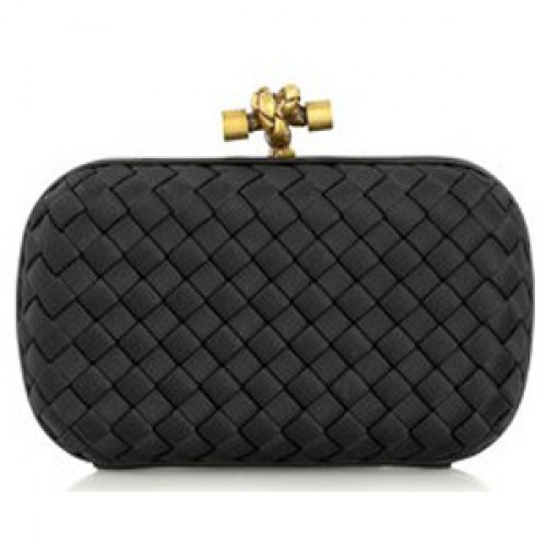 Heet verkoop Bottega Veneta Impero Satin Clutch 113085 zwart