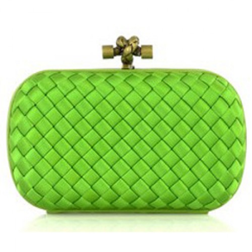 Bottega Veneta Impero satijnen clutch 113085 groen
