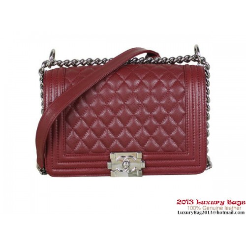 2013 Boy Chanel Flap Schoudertas Klassieke Cannage Patronen A67025 Burgundy