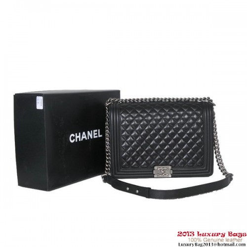 2013 Boy Chanel Flap Schoudertas Schapenleer A37005 Zwart