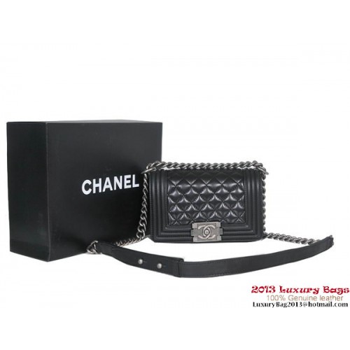 2013 Boy Chanel Flap Schoudertas Schapenleer A37006 Zwart
