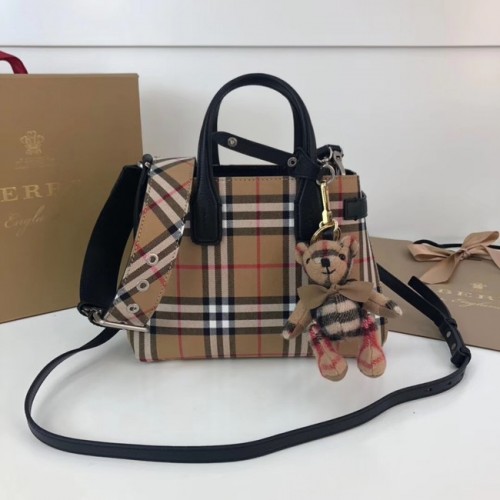 BURBERRY Baby Banner geruite schoudertas 10443 zwart