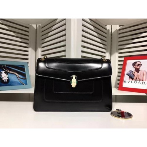 BVLGARI Medium Schoudertas Kalfsleer BG2281 Zwart