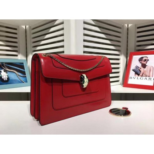 BVLGARI Medium Schoudertas Kalfsleer BG2281 Rood