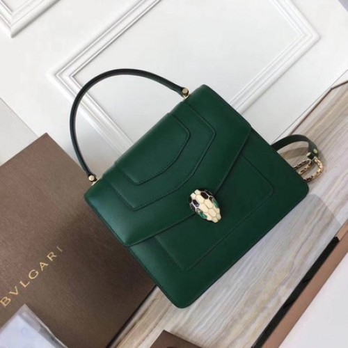 BVLGARI Originele draagtas van kalfsleer 3781 Atrovirens