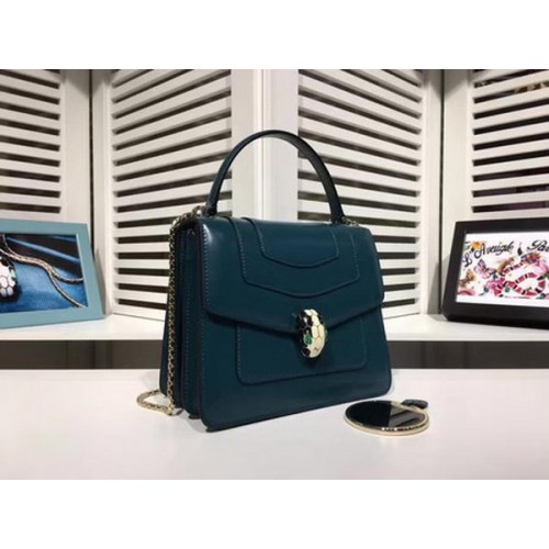 BVLGARI Serpenti Forever Tas Lakleer BG2280 Blauw