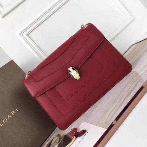 BVLGARI Serpenti Forever Original kalfsleren schoudertas 3780 Maroon