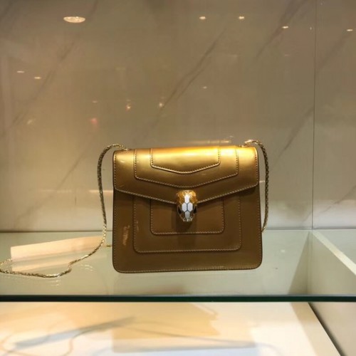 BVLGARI Serpenti Forever metallic-leren schoudertas 08962 goud