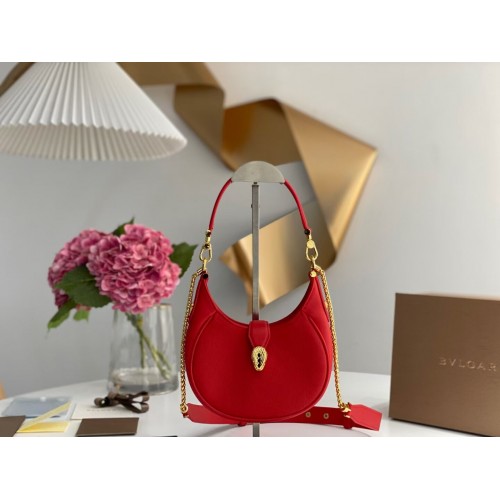 BVLGARI Schoudertas Kalfsleer B281632 ROOD