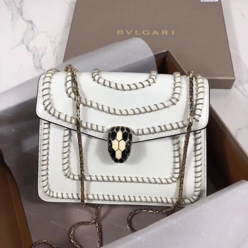 BVLGARI mini Schoudertas Kalfsleer BG22889 wit
