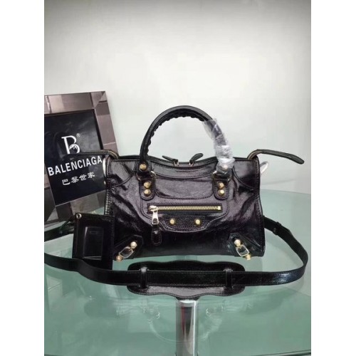 Balenciaga Giant City Gold Studs Handtas 084333 Zwart