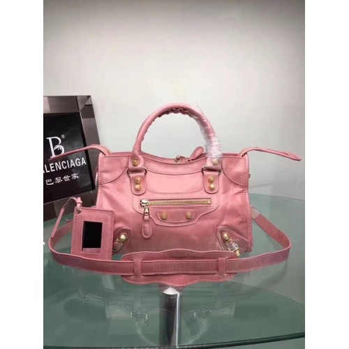 Balenciaga Giant City Gold Studs handtas 084333 roze
