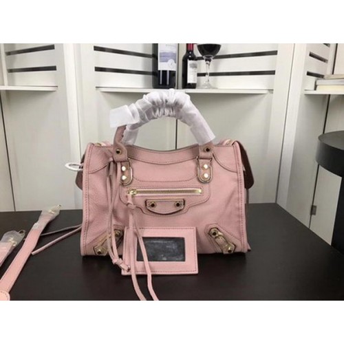 Balenciaga Giant City Gold Studs Handtas B084335 Roze
