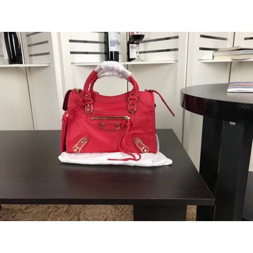 Balenciaga Giant City Gold Studs Handtas B084335 Rood