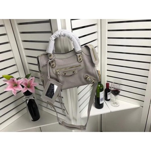 Balenciaga Giant City Gold Studs Handtas B084336 Lichtgrijs