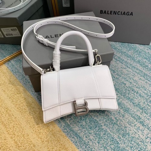 Balenciaga HOURGLASS XS TOP HANDLE TAS Korrelkalfsleer B108896 wit