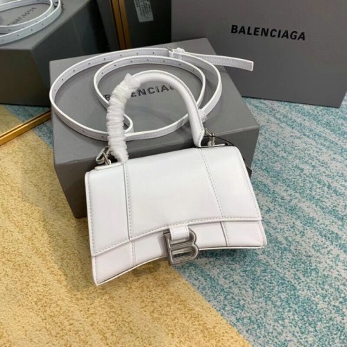 Balenciaga Hourglass XS Top Handle Bag glanzende doos kalfsleer 28331 wit