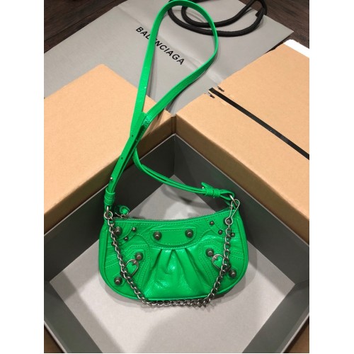 Balenciaga LE CAGOLE MINI PORTEMONNEE MET KETTING 6958141 groen