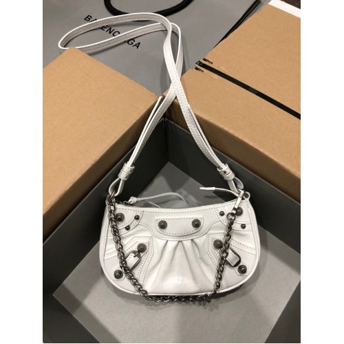 Balenciaga LE CAGOLE MINI PORTEMONNEE MET KETTING 6958141 wit