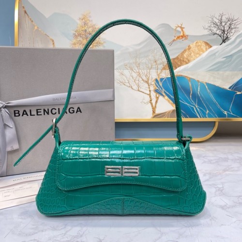 Balenciaga LINDSAY CROCODILE RELIËF KLEINE SCHOUDERTAS MET BAND 6009 groen