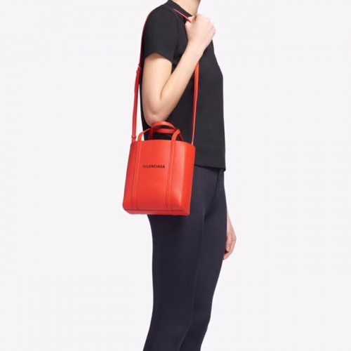 Balenciaga Original Leren Mini Shopper Tas 6696 Rood