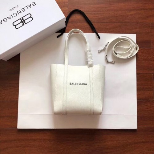 Balenciaga Original Leren Mini Shopper Tas 6696 Wit