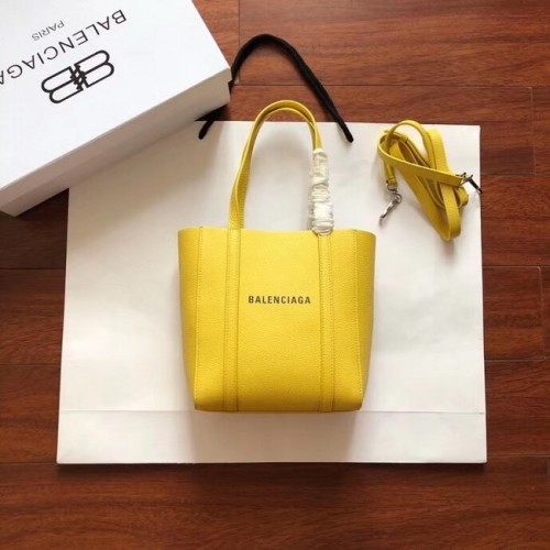 Balenciaga Original Leren Mini Shopper Tas 6696 Geel