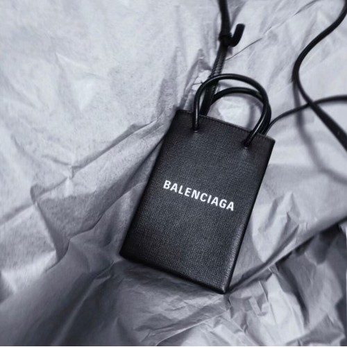 Balenciaga Original lederen mini shopper tas B152865 zwart