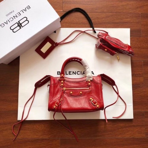 Balenciaga The City Handtas Kalfsleer 382567 rood