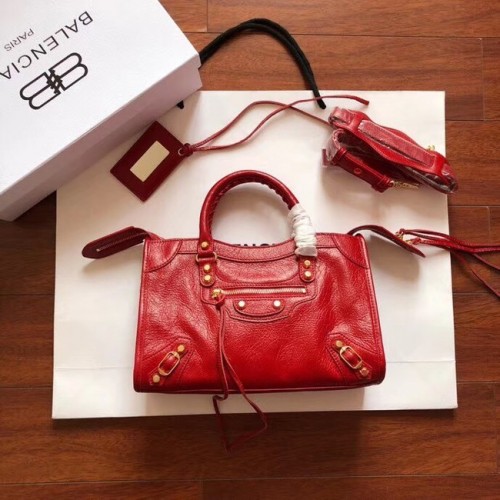 Balenciaga The City Handtas Kalfsleer 382568 rood