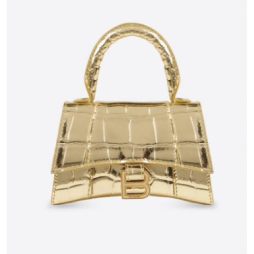 Balenciaga DAMES ZANDLOPER MINI TOP HANDLE TAS M8000 goud