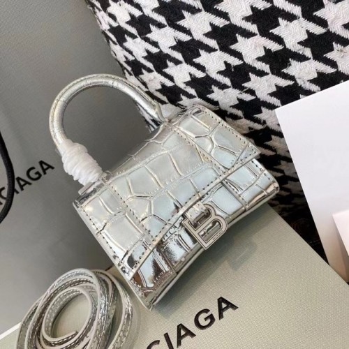 Balenciaga DAMES ZANDLOPER MINI TOP HANDLE TAS M8000 zilver
