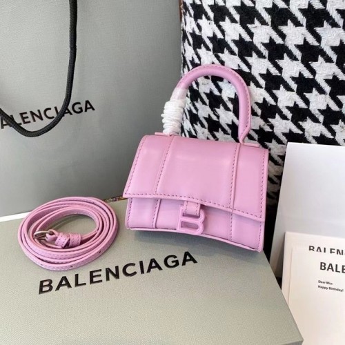 Balenciaga DAMES ZANDLOPER MINI TOP HANDLE TAS Glanzend vak kalfsleer M8000 roze