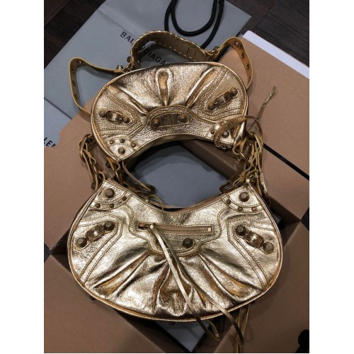 Balenciaga DAMES LE CAGOLE MEDIUM SCHOUDERTAS IN GOUD 27541