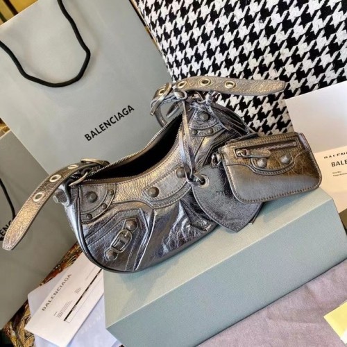 Balenciaga DAMES LE CAGOLE MEDIUM SCHOUDERTAS IN zilver 27541