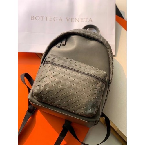 Bottega Veneta CLASSIC INTRECCIATO Intrecciato leren rugzak 7786 grijs